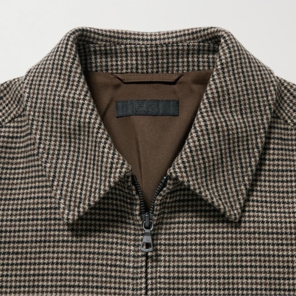 Uniqlo Houndstooth Lightweight Zip Jacket - Brown/Black - Picture 5 of 10